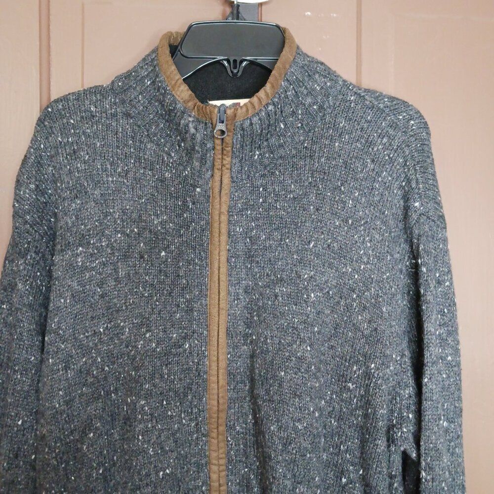 Woolrich Men's size L Jacket Sweater Dark Grey Brown Color